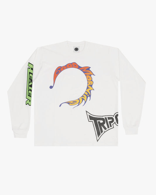 GOOD MORNING TAPES - Trip Out LS Tee White