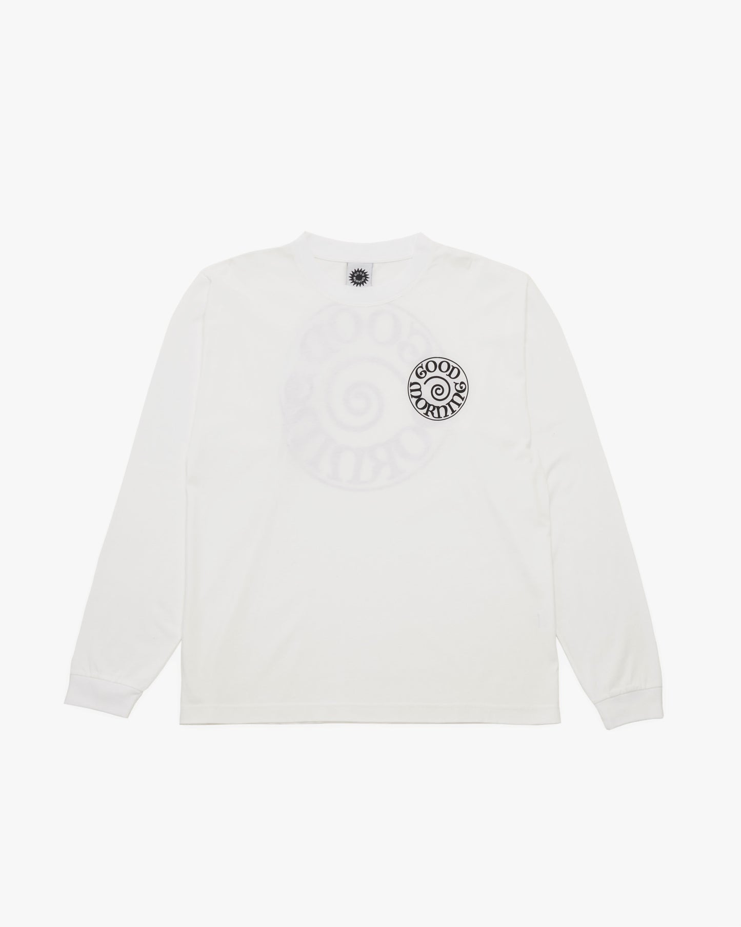 GOOD MORNING TAPES - Spiral Logo LS Tee White