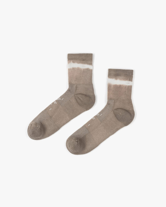 SATISFY - Merino Tube Socks Greige Tie-dye