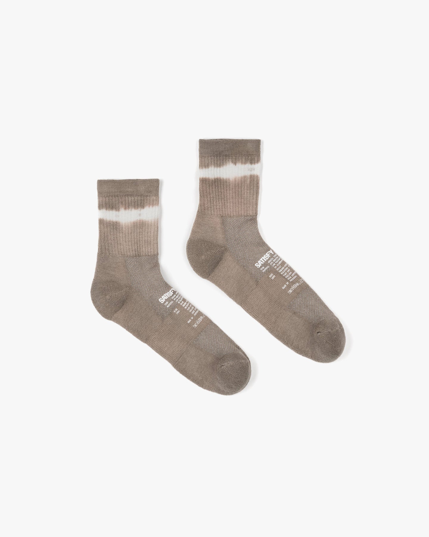 SATISFY - Merino Tube Socks Greige Tie-dye